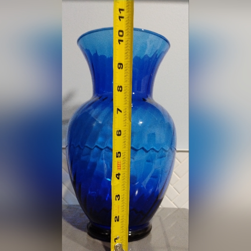 Deep Blue Glass Vase - Picture 2 of 4